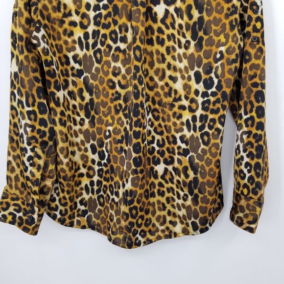 Express Long Sleeved Women's Collared Button Front Blouse Shirt Size Small - Picture 8 of 12